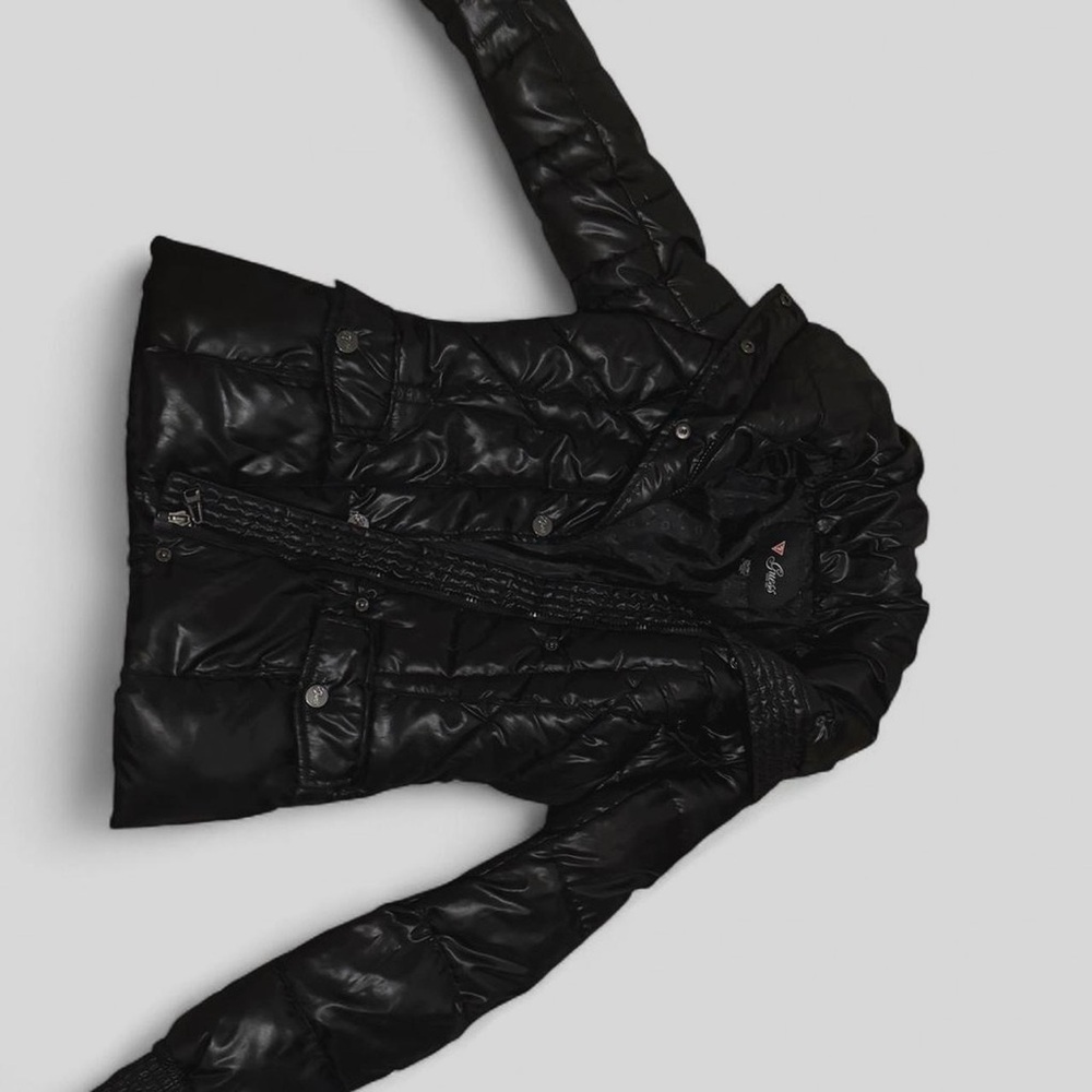 Guess Shiny Black Puffer Jacket